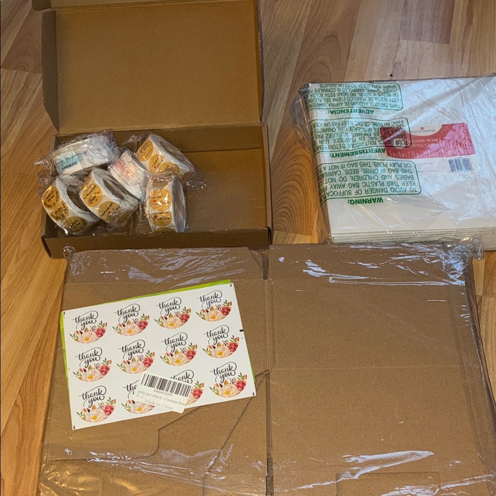 Bundle of boxes and stickers